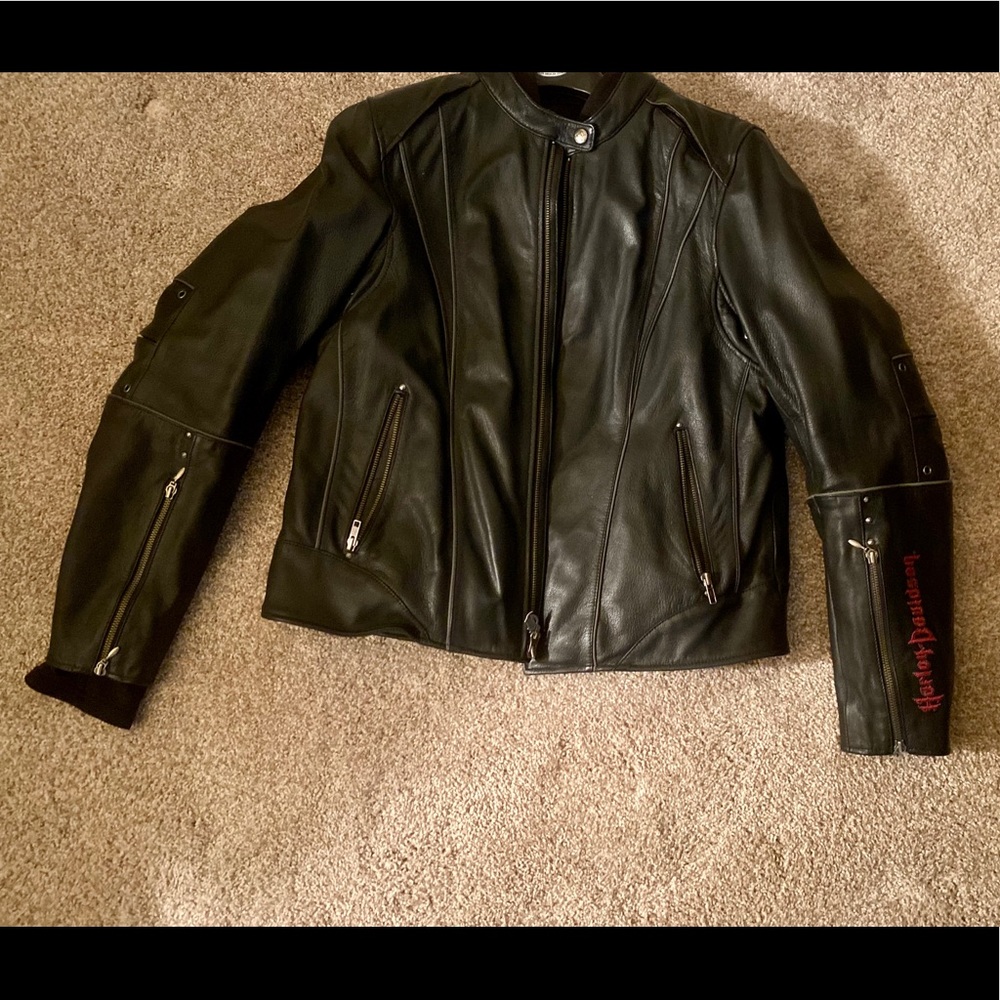 Harley Davidson leather jacket and Chaps